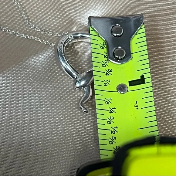 Tiffany & Co Elsa Peretti Snake Pendant Necklace Sterling Silver w/ Box & Pouch - Picture 9 of 16
